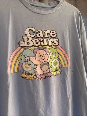 Ladies Pastel Care Bears Graphic Tee - fits like an XL